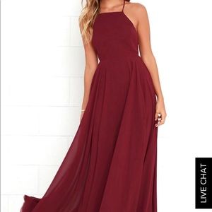 Lulus Mythical Kind of Love maxi dress in Wine Red